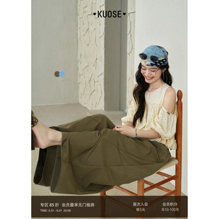 阔色军绿色高腰长裤休闲裤女2026夏季新款直筒宽松浅蓝色阔腿裤子