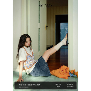 阔色花苞袖t恤吊带背心两件套装穿搭26春夏季新款女短袖半袖上衣