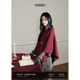 阔色斗篷毛衣背心裙连衣裙两件套装 25秋冬季 女外套披肩红色裙子春