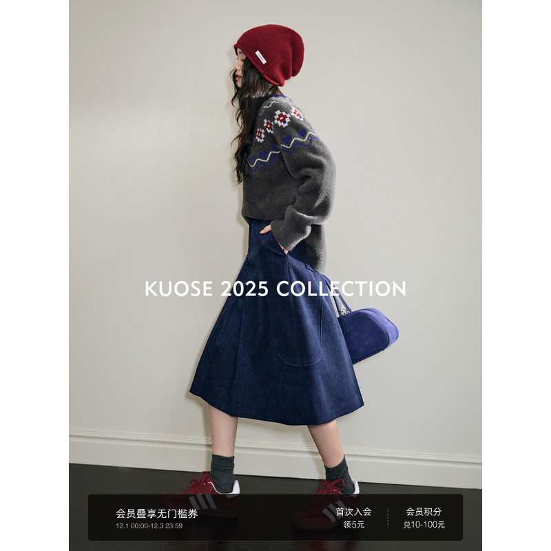 蓝色工装裙半身裙半裙