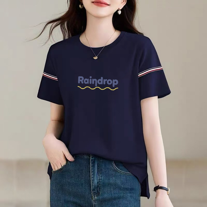 纯棉圆领短袖t恤女2026夏季新款女装时尚宽松上衣半袖洋气体恤衫