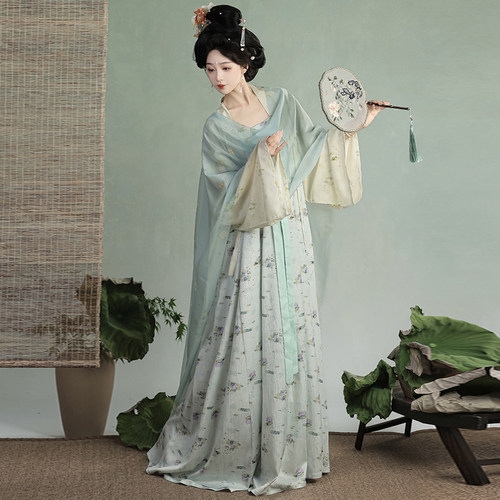 唐制汉服2025夏季女成人法门寺披衫汉元素显瘦破裙齐胸吊带连衣裙