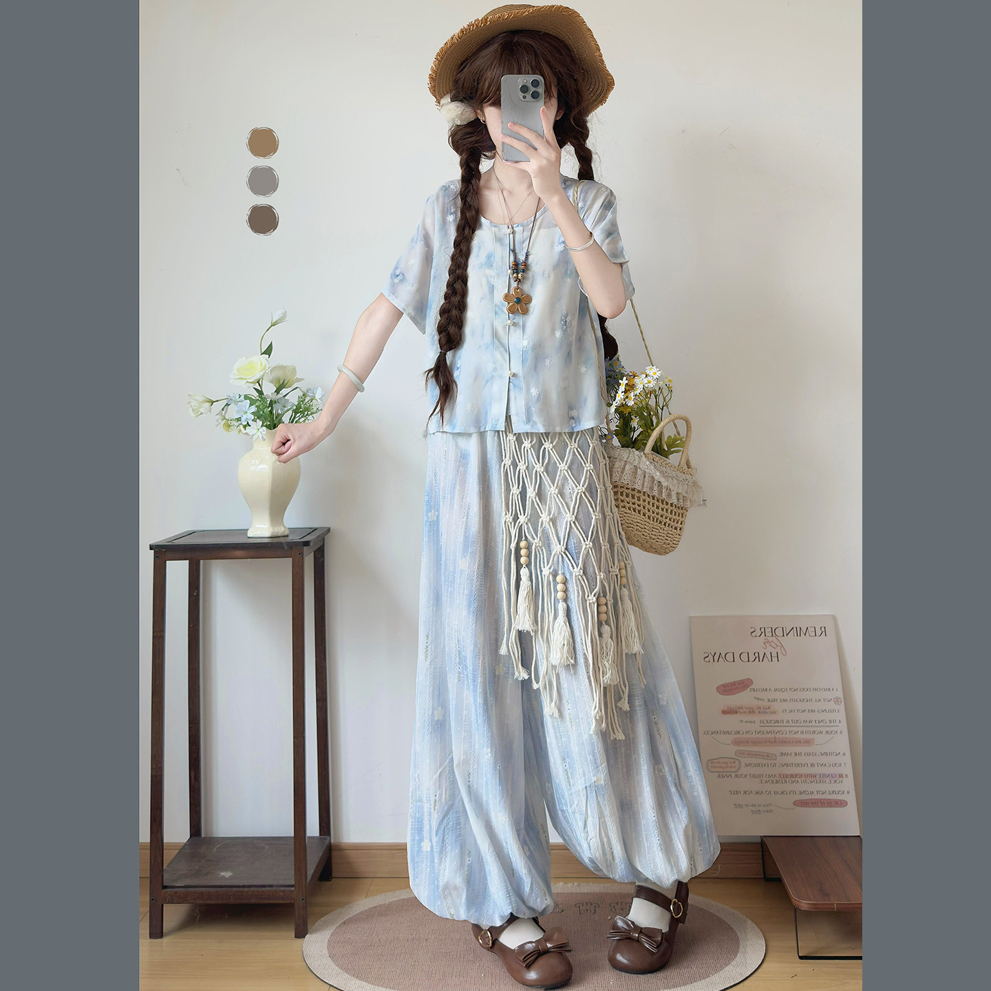 唐制汉服女成人汉元素灯笼裤短袖