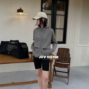 气质 JVV十三行2026夏季新款户外运动风连帽轻薄上衣防晒休闲外套
