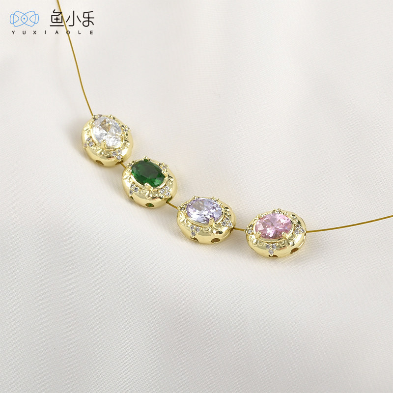 14k电镀真金保色复古椭圆锆石多孔隔珠diy手作串珠手链项链配件,饰品/流行首饰/时尚饰品新,其他DIY饰品配件,淘宝优惠券,粉丝福利购,淘宝优惠卷