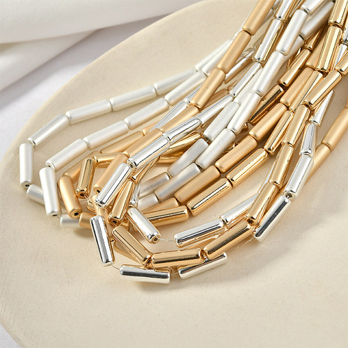 圆形胆石管珠手工项链