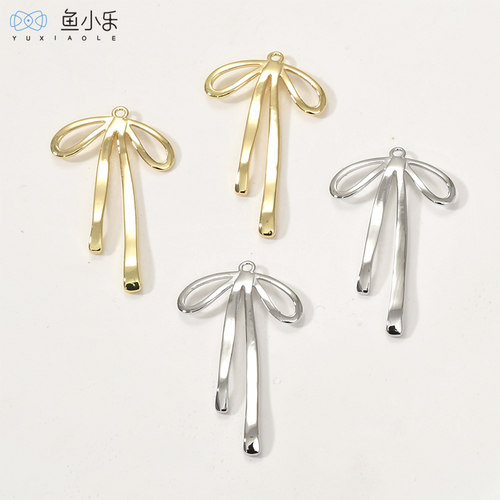 保色光面丝带蝴蝶结吊坠