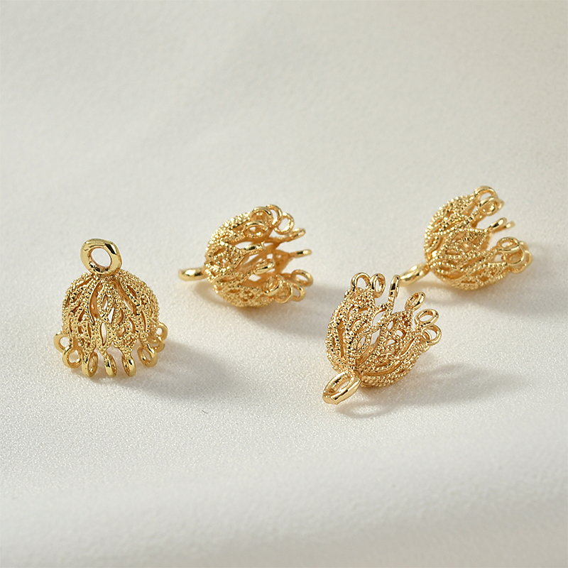 diy金色流苏步摇发簪耳饰花帽