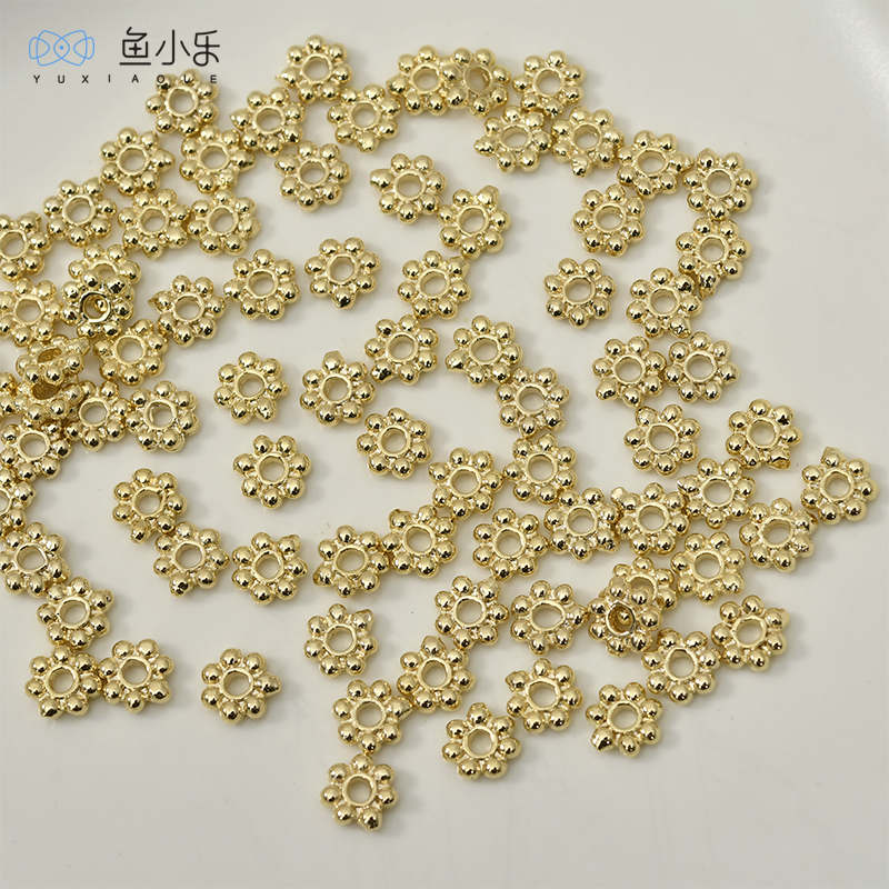 铜镀金色雪花花托串珠隔珠片