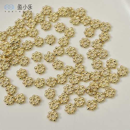 铜镀金色雪花花托串珠隔珠片
