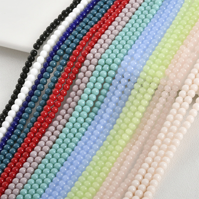玻璃圆珠仿玉石隔珠diy串珠材料