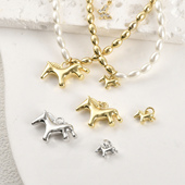 14k电镀真金保色光面迷你小马驹吊坠diy手作饰品手链项链耳饰配件