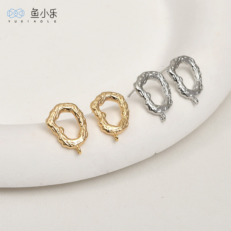 18k镀真金异形镂空肌理耳钉带吊diy手工耳环耳饰手作配件材料,饰品/流行首饰/时尚饰品新,其他DIY饰品配件,淘宝优惠券,粉丝福利购,淘宝优惠卷