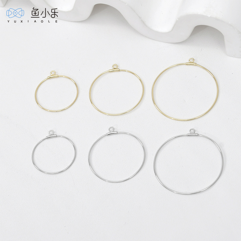 铜镀14k金可开口圆形铜丝圈DIY