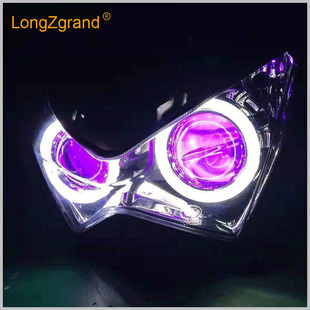13-16川崎 Z250 Z300 Z800 Z900改装大灯LED透镜天使恶魔眼总成