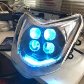 CNSY三代目四代目透镜大灯总成改装 恶魔眼调色LED灯四近四远