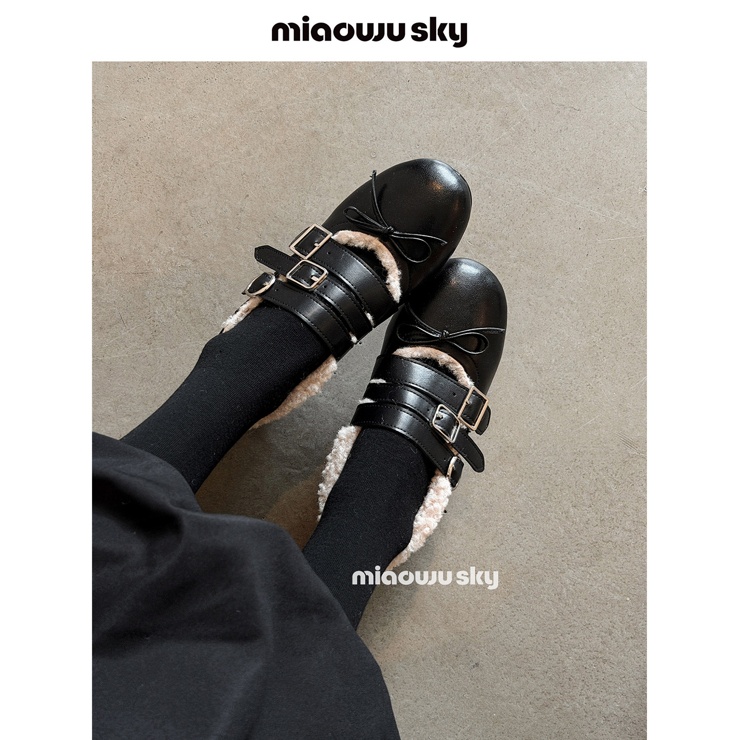 【1.08上新】喵唔的天空4.5cm~芭蕾蝴蝶结玛丽珍鞋女冬加绒毛毛鞋,女鞋,玛丽珍鞋,淘宝优惠券,粉丝福利购,淘宝优惠卷