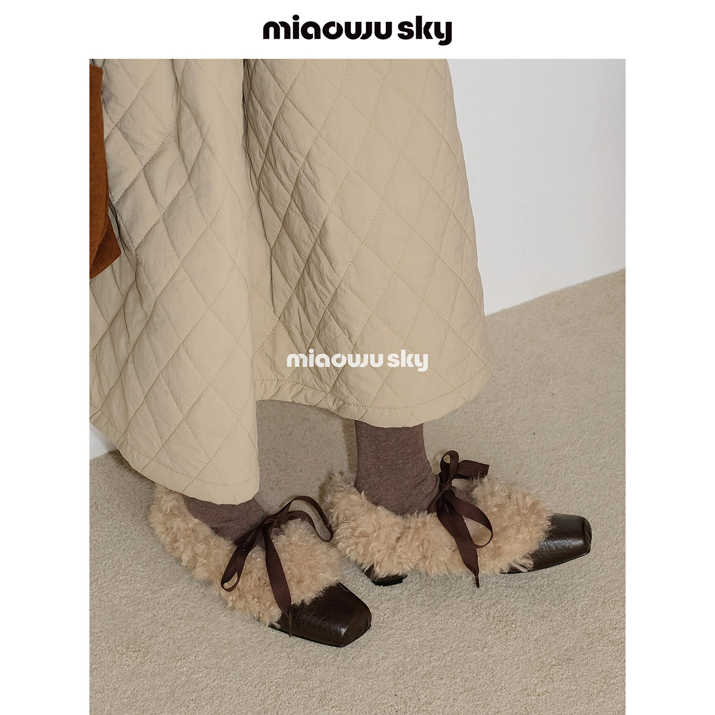 喵唔的天空6cm~复古方头芭蕾玛丽珍鞋女冬粗跟千金风猪鼻子毛毛鞋,女鞋,玛丽珍鞋,淘宝优惠券,粉丝福利购,淘宝优惠卷