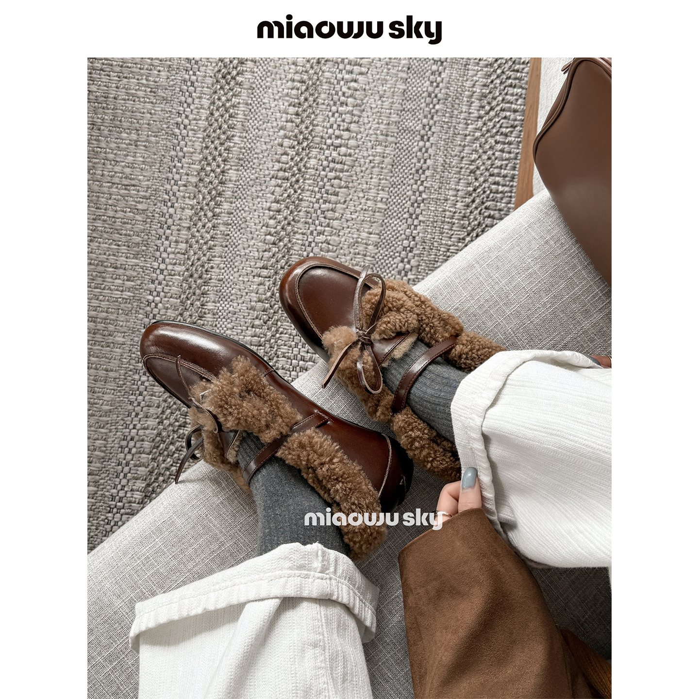 复古加绒保暖吗毛毛玛丽珍鞋女