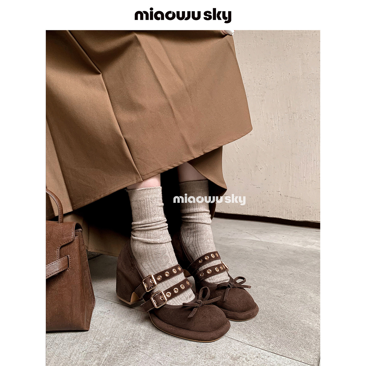 喵唔的天空6cm~羊皮高跟玛丽珍鞋女春秋双扣带蝴蝶结单鞋小皮鞋,女鞋,玛丽珍鞋,淘宝优惠券,粉丝福利购,淘宝优惠卷