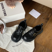 喵唔 女一脚蹬单鞋 天空2025新款 肌理感英伦风通勤百搭气质乐福鞋