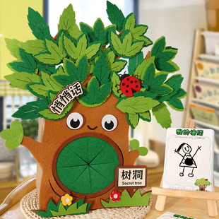 悄悄话树洞我的情绪幼儿园中大班环创手工自制diy玩教具区域材料