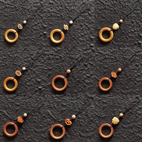 文玩精品玉竹竹圈手把件手机挂件配饰吊坠鸟笼扣圈粗0.5内径2.3cm