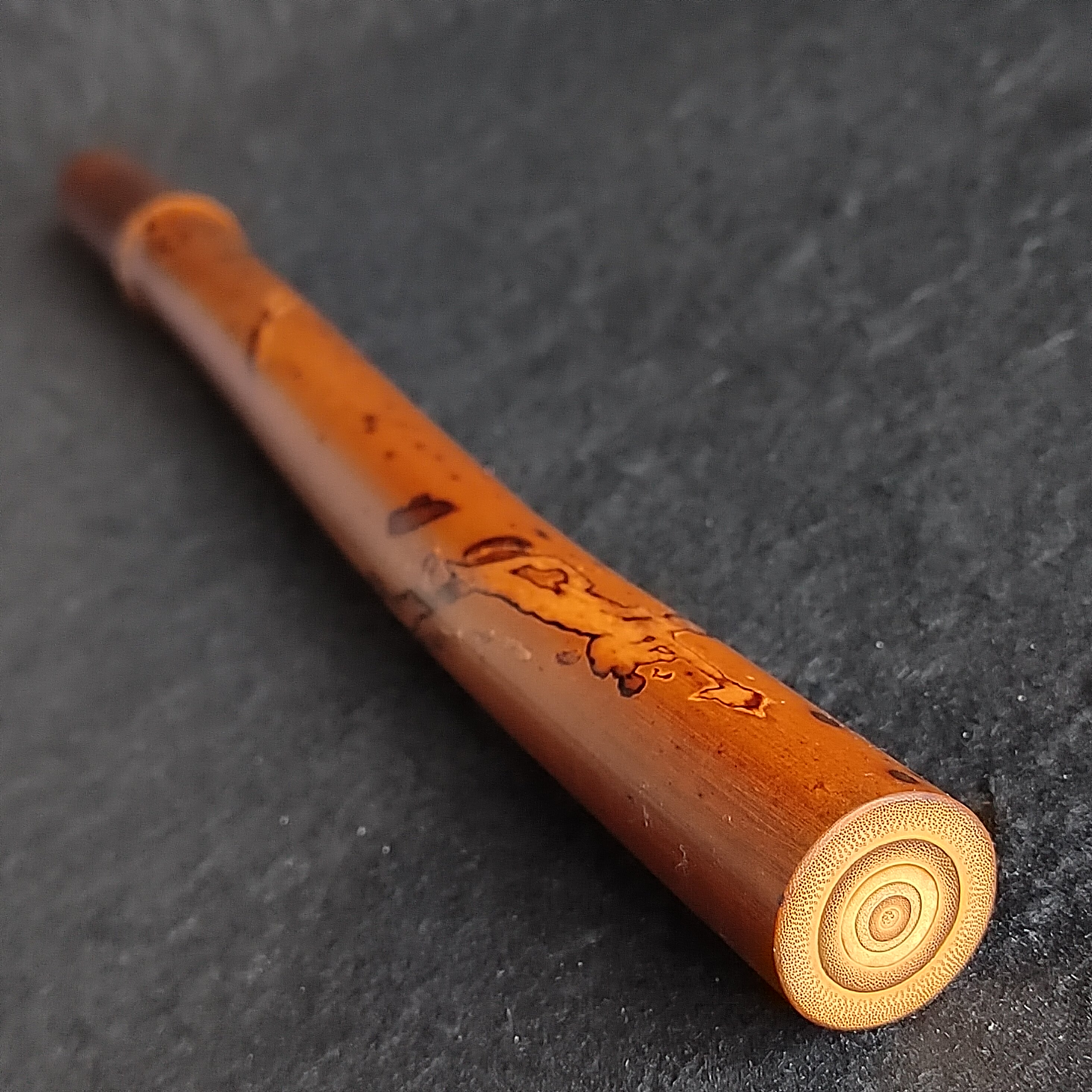 一物一拍海派手工镶嵌湖南九疑山梅鹿斑竹高密度手把玩手持竹师傅