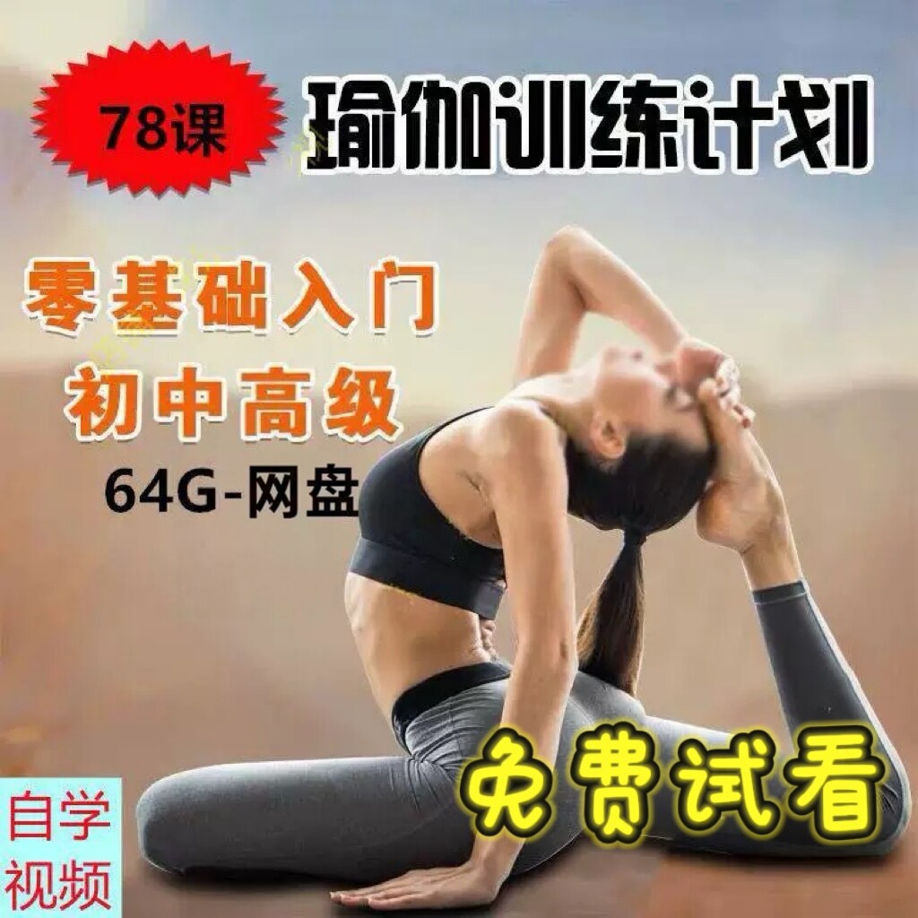 35天经络养生瑜伽 教学课程自学零基础初级中级高级教程课MP4格