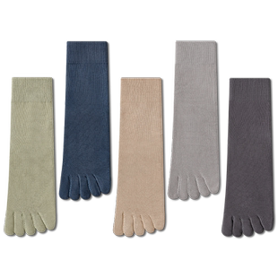 五指袜子男士纯棉中筒防臭吸汗夏薄款运动五只脚趾外翻长筒分趾袜