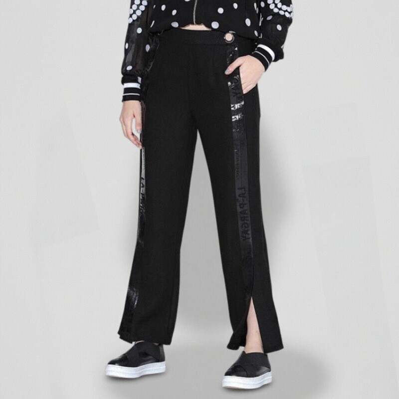 纳帕佳秋季新款欧美字母印花背带休闲裤女裤长裤休闲裤专柜正品