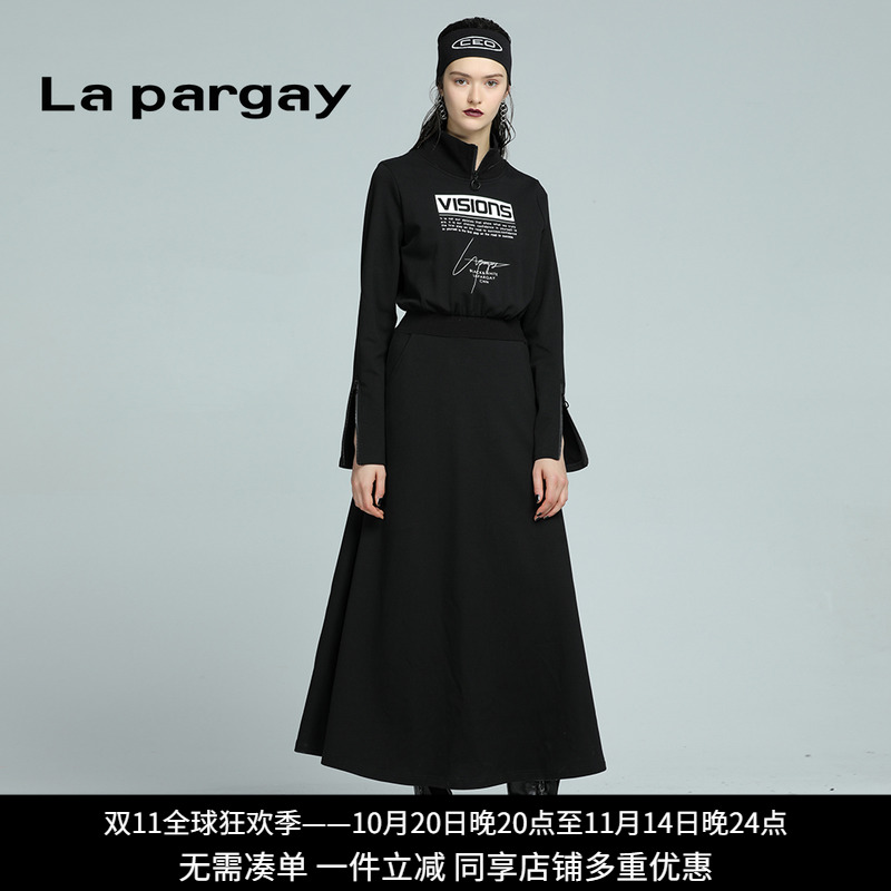 黑色针织连衣裙设计感小众