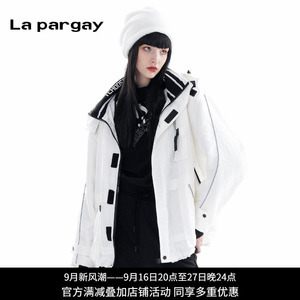 La Pargay纳帕佳【微瑕】机能风连帽工装外套女白色绒里保暖外套