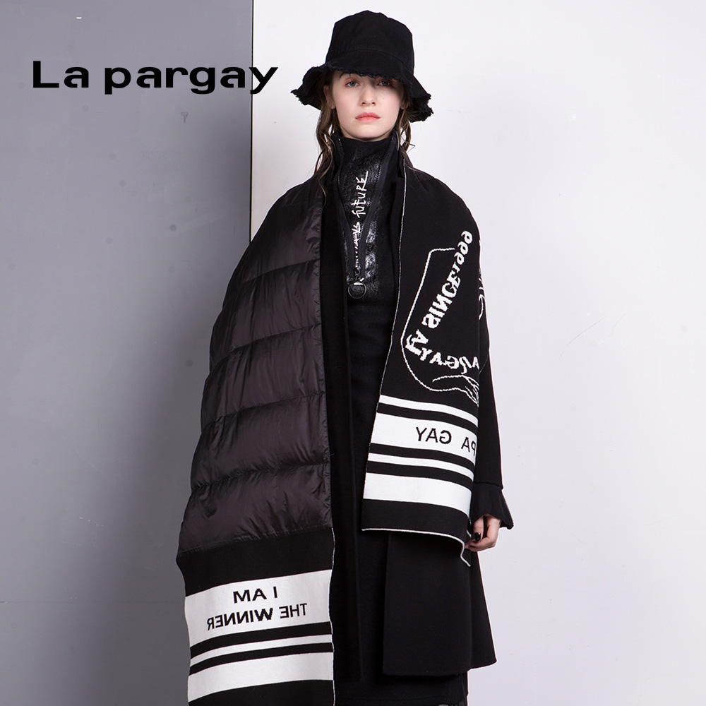 Lapargay纳帕佳2023秋冬新款女装黑色中长款毛呢外套时尚休闲大衣