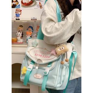 新款高颜值斜挎包女生初中小学生补习上课包大容量高中生单肩包女