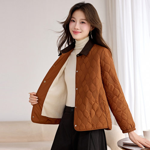 轻薄棉服女秋冬2026新款宽松夹棉外套显瘦小个子棉衣棉袄 W9088