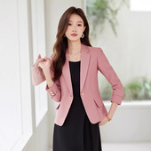 韩版 小西装 新款 2026春秋季 显瘦百搭气质小个子上衣 领外套女职业装
