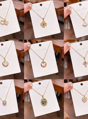 18K厚金保色品质轻奢风珍珠贝壳项链 韩版轻奢时尚高级感锁骨