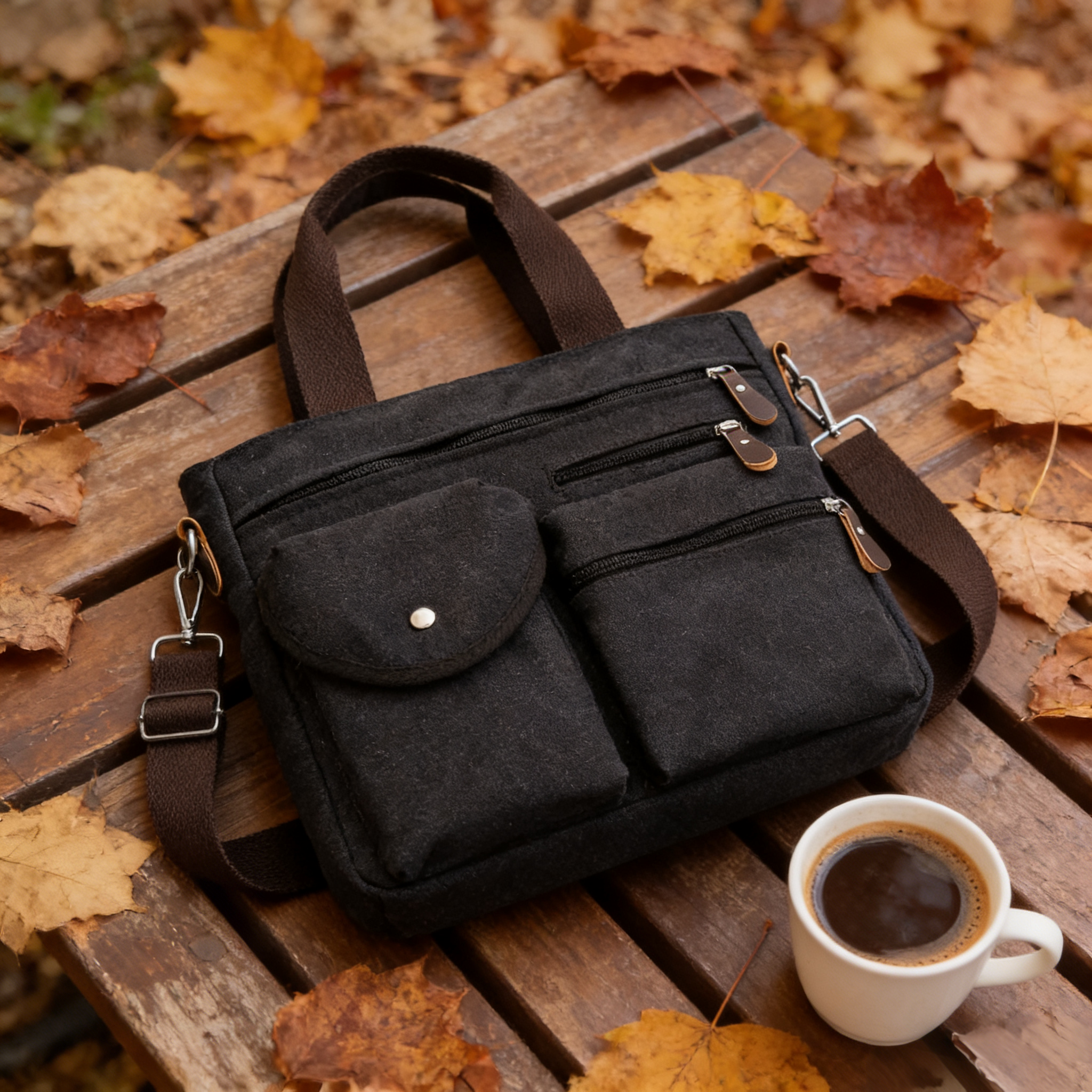 新款简约复古帆布包男款手提商务公文包百搭潮时尚休闲单肩斜挎包