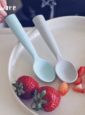 miniware婴儿喂养宝宝吃饭勺子硅胶软勺辅食勺防滑训练勺儿童餐具