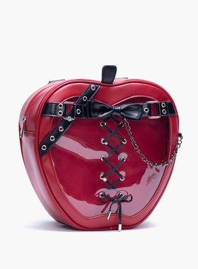 HIATUS原创暗黑风格皮带链条苹果双肩痛包个性哥特绑带蝴蝶结背包