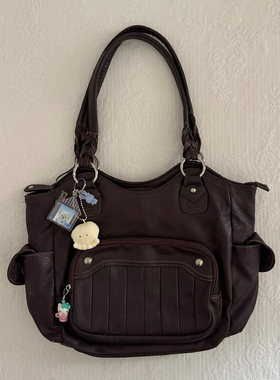 HIATUS秋冬新款复古文艺vintage休闲托特包简约轻便大容量斜挎包