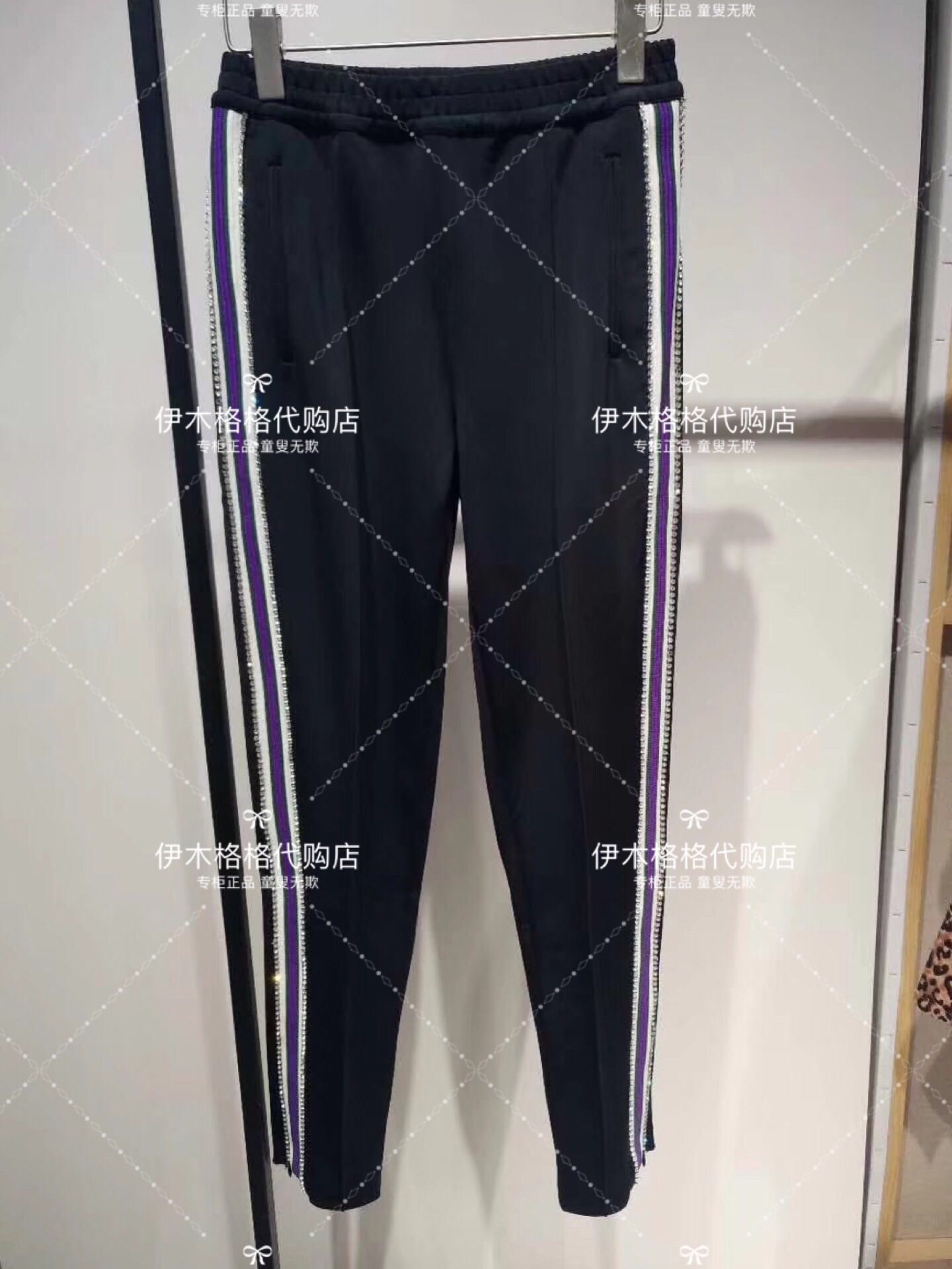 柜台现货 乌鸦 吊牌1799 水钻装饰花边显瘦小脚休闲裤U812K1205