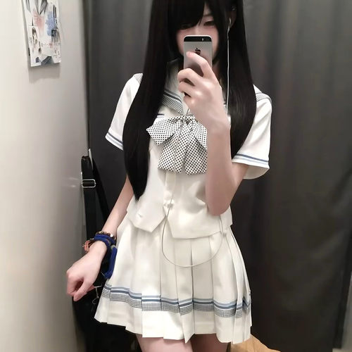 lucake小栀短袖水手服收