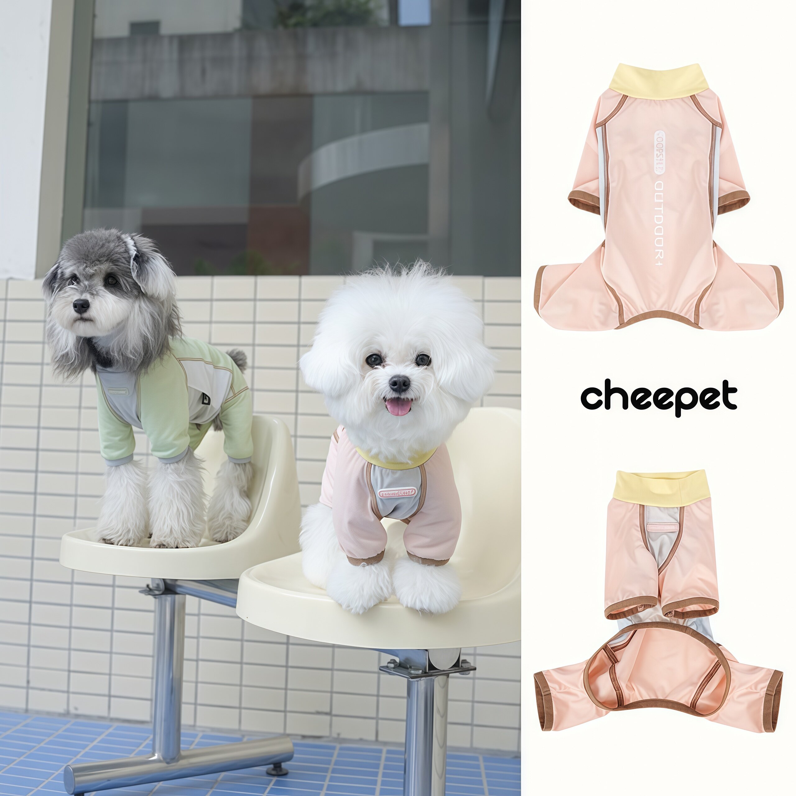 cheepet衣防紫外线薄款宠物透气防晒服装出行服狗狗四脚凉凉衣