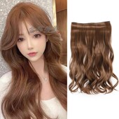 一片式 假发片长卷发亚麻金棕无痕隐形接发片短发接长发仿真发假发