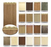 一片式 五夹假发片奶茶亚麻金长直发片高温丝无痕隐形仿真片接发片