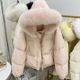 韩版 外套2025新款 羽绒服女短款 连帽真狐狸大毛领加厚宽松保暖时尚