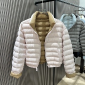 90白鸭绒排骨双面拼色羽绒服女短款 立领撞色外套 韩版 2025冬季 新款