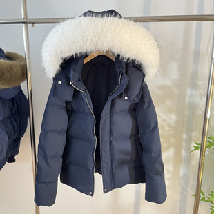 保暖时尚 90白鸭绒2025冬季 加厚修身 大毛领羽绒服女短款 外套潮 新款